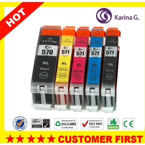 5X Compatible Inkjet Cartridge For Canon PGI-570 CLI-571 MG5750 MG5751 MG5752 MG5753 MG6850 MG6851 MG6852 MG6853 Printer Ink