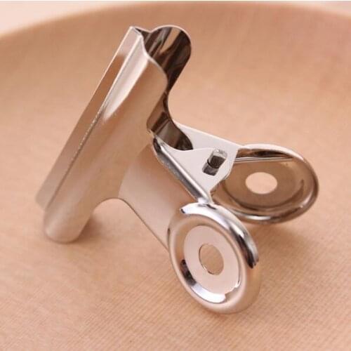 60pcs/lot) 30mm round metal Grip Clips silver Bulldog clip Stainless steel ticket clip stationery
