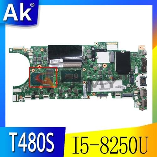 Akemy ET481 NM-B471 PC Motherboard For Lenovo ThinkPad T480S MAIN BOARD SR3LA I5-8250U MX150 2G GDDR5