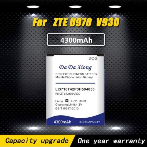 Da Da Xiong 4300mAh LI3716T42P3h594650 Battery for ZTE U970 v807 V930 U930 N970 V970 V889S V889M U795 phone battery