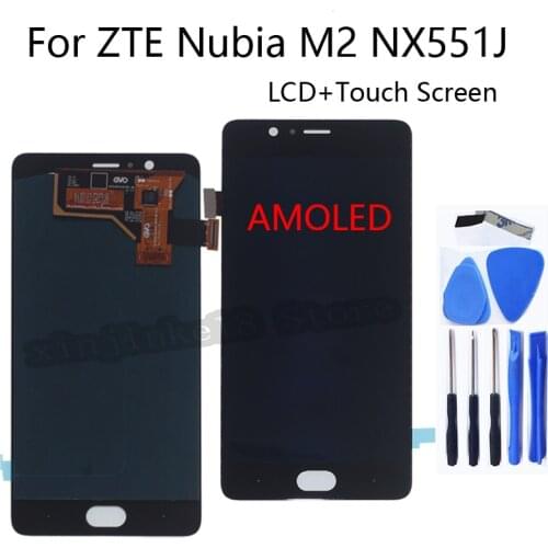 AMOLED LCD For ZTE Nubia m2 NX551J LCD Display touch screen digitizer Assembly Repair Parts For ZTE Nubia M2 NX551J Repair kit