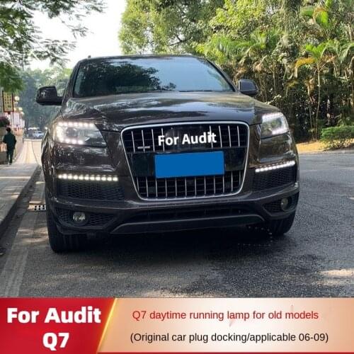 Car Flashing 2Pcs For Audi Q7 2006 2007 2008 2009 LED DRL Daytime Running Lights Daylight Fog Light with Yellow Turn Signal