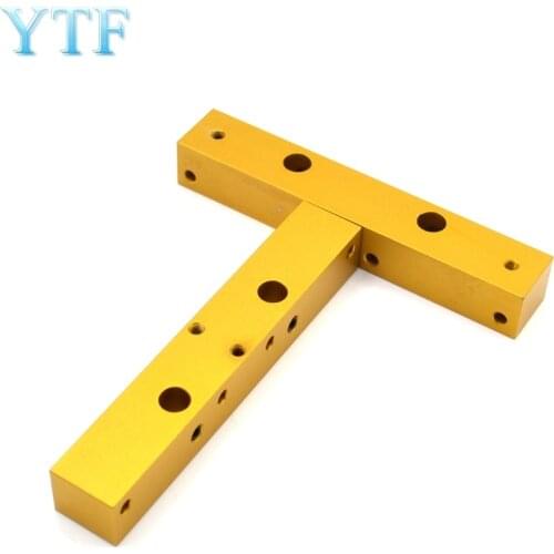 3D printer Parts double nozzle two extruder throat fixed block aluminum block MK8 I3 gold 87*15*13mm