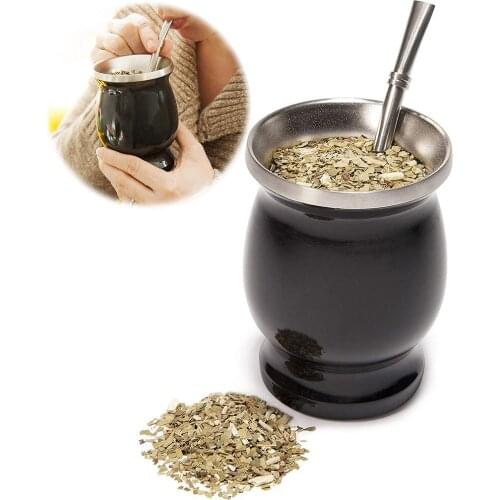 Gourd Tea Cup Yerba Mate Cup Coffee Cup 8 Ounces Stainless Steel Mate Tea Cup Gourd Cup Double-Wall 230ML Cup Easy Clean