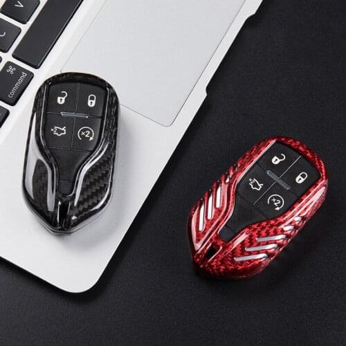 Real Carbon Fiber Key Case Cover Shell For Maserati Quattroporte Ghibli GranTurismo Levante GranCabrio Spyder Coupe Accessories