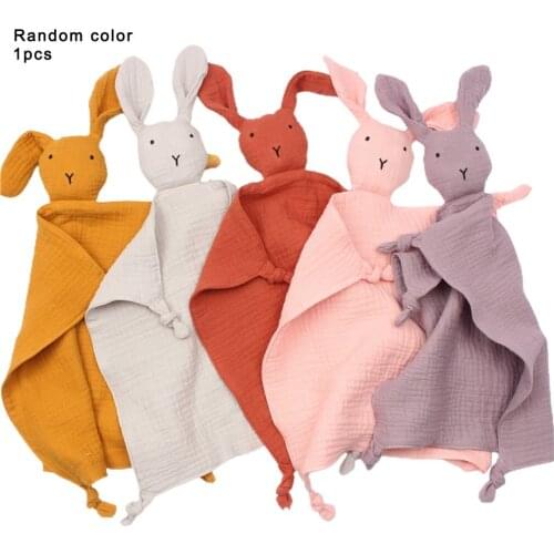 Baby Cotton Muslin Comforter Blanket Soft Newborn Sleeping Dolls Kids Fashion Sleep Toy Soothe Appease Towel Bibs