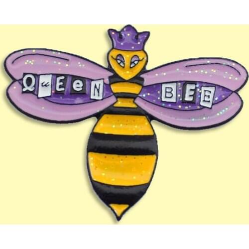 Animal Bee Enamel Pin Purple Queen Bee Badge Brooch Backpack Clothes Lapel Pin Animal Jewelry Gift for Friends Girls Women