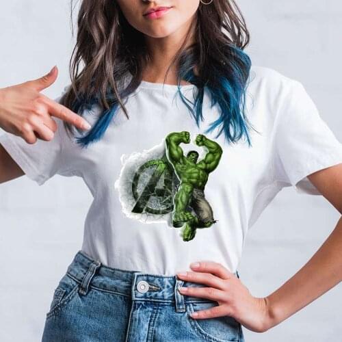 Hulk Women‘s Tshirt Marvel Tee Shirt Fashion Harajuku Short Sleeve Female Tees Top For Women Dropship Clothing