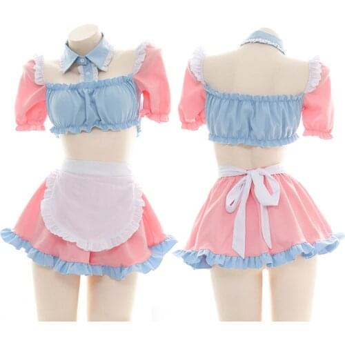 Kawaii Lingerie Maid Cosplay Kawaii Outfit for Women Adult School Girl Outfit Mini Skirt Uniform Set Sexy Demon Women Costumes
