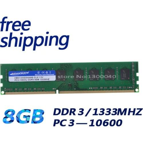 KEMBONA ram DDR3 1333MHz 8GB PC10600 8GB (for A-M-D motherboard) Brand New Ram for Desktop RAM Memory / Free Shipping