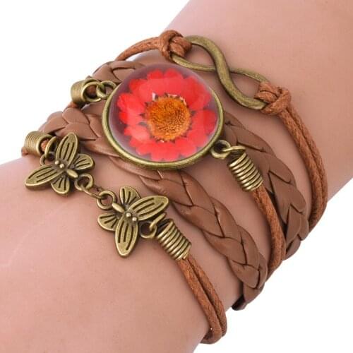 Creative Flower Butterfly Charm Bracelets for Women Vintage Elegant Bracelet Fashion Jewelry Accessories Hot Sale Girl Gift