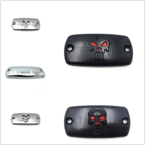 For 2002-2012 Honda VTX1800 Goldwing 1800 Brake Fluid Reservoir Cap Cover skull aftermarket free shipping motorcycle parts black