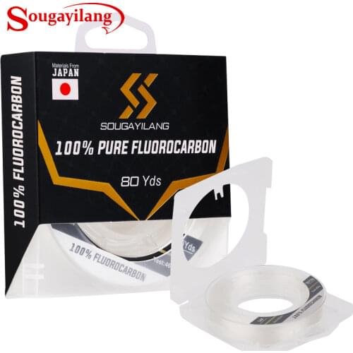 Sougayilang New Leader-Line 100% Pure Fluorocarbon Sink Fishing Lines 80M Fishing Line 3-68LBS Test Fishing Tackle Pesca Fishing
