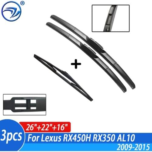 Wiper Front & Rear Wiper Blades Set For Lexus RX450H RX350 AL10 2009-2015 2014 2013 2012 2011 Windshield Windscreen 26"22"16"