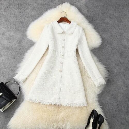 NEW superior 2021 quality spring Retro Celebrities Long sleeves dress Nail bead Women winter Vintage lady Party dresses Sweet