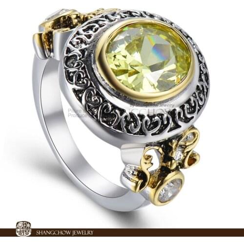 New! Stunning Fashion Jewelry Yellow Quartz 925 Sterling Silver Ring R1206