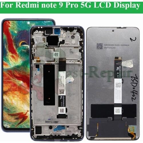 Original 6.67'' for xiaomi redmi note 9 pro 5G LCD With Touch Screen Assembly for note 9pro 5G lcd Display M2007J17C LCD