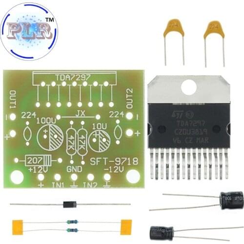 1set TDA7297 amplifier board spare parts dc 12v grade 2.0 dual audio encoding 15w electronic diy kit