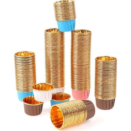 50PCS/Pack Muffin Baking Cup Tray Case Cake Paper Cups Pastry Tools Party Supplies 4Colors Cupcake Liner Cake Wrappers