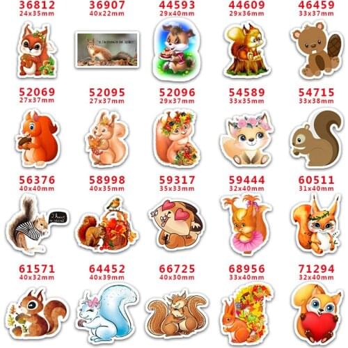 DIY Craft Supplies Sewing Accessories Cartoon Squirrel Printed Planar Resins Mold 10 Pieces. PR-36812