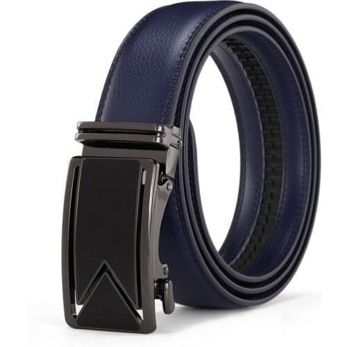 Men Leather Belt Automatic Buckle More Color Adjustable Genuine Leather Black Belts Cow Leather Belt For Men 3.5cm Width