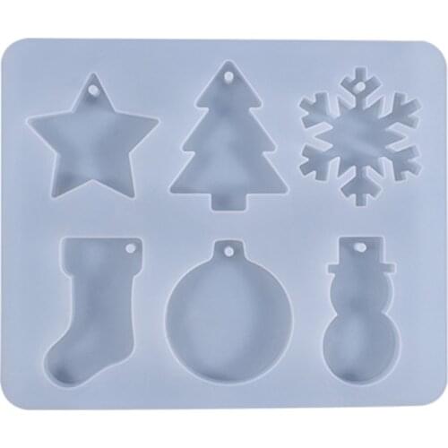 Christmas Snowflake Snowman Epoxy Resin Mold Pendants Ornaments Silicone Mould DIY Crafts Decorations Jewelry Mold