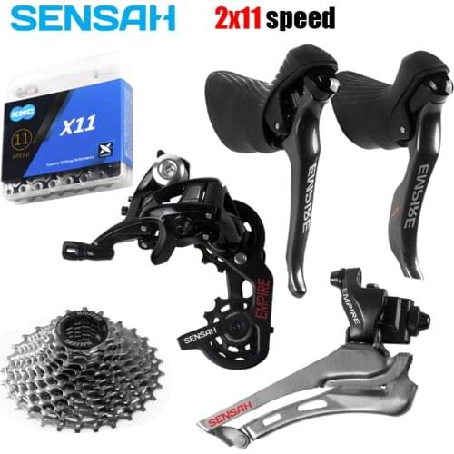 SENSAH EMPIRE 2*11 Speed Road bike Bicycle Shifter Lever Rear Derailleur Groupset with Cassette flywheel KMC Chain X11