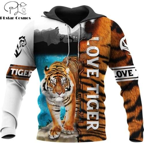 Beautiful Love Tiger 3D All Over Printed Unisex Deluxe Hoodie Men Sweatshirt Zip Pullover Casual Jacket Tracksuit DW0305