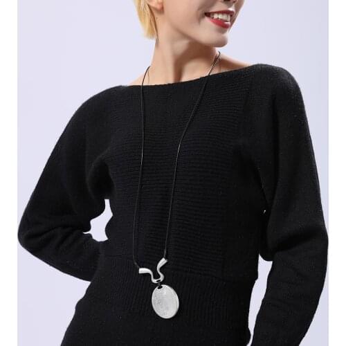 Vintage Silver Color Pendant Long Necklace for Woman Jewelry Statement necklace&pendant Choker Jewellery Suspension Alloy 2020