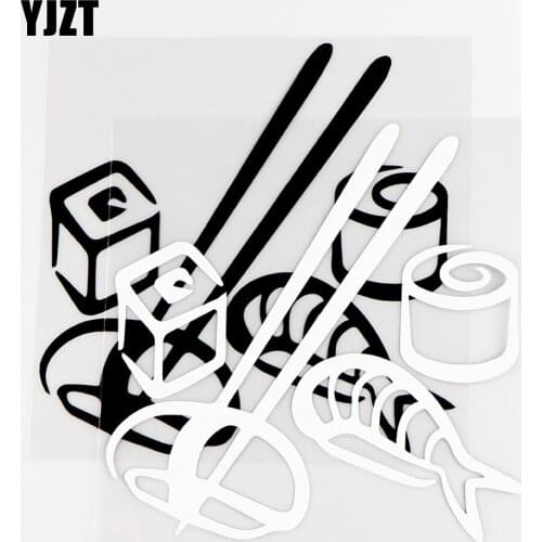YJZT 14.3×14.3CM Sushi Japanese Food Personality Car Stickers Vinyl Decals Black / Silver 10A-0789