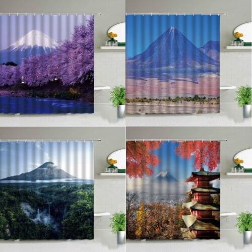 Mountain forest landscape map shower curtain brown funny shower curtain Curtains curtains for room hall decorative curtains
