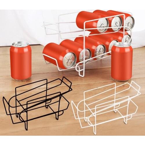 Iron Rack Fridge Can Beer Wine Bottle Rack Holder Mat Stacking Tidy Tool Kitchen Gadgets Silicone Can Holder Mat Organizer