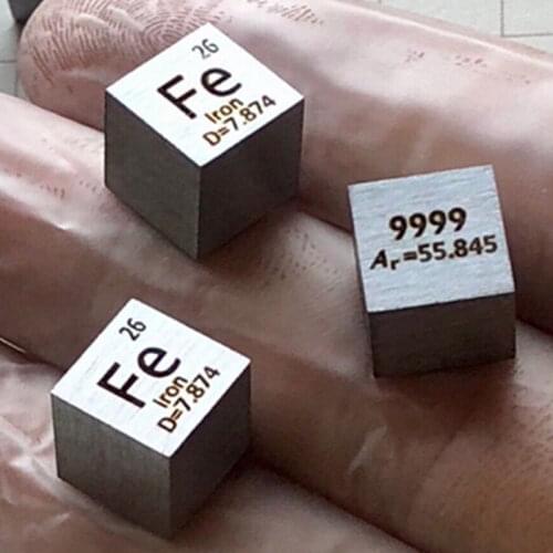Pure 99.99% Fe iron Cube Block Bulk Periodic Table of Rare Earth Metal Elements for Research lab industrial Collection
