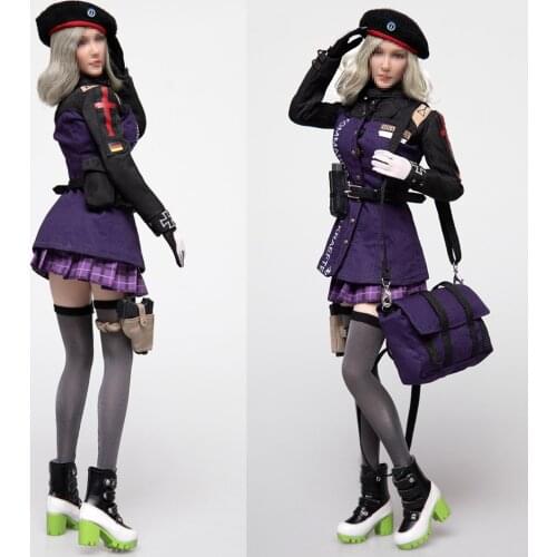 ZY5041 1/6 Scale Female Soldier Military Uniform Clothing Suit for 12 inch Action Figures Body Accessories for Collection