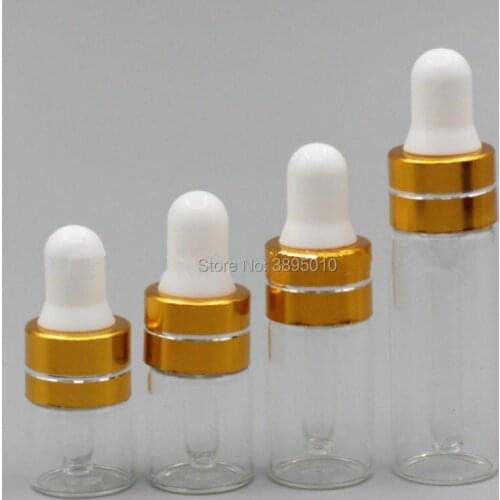 1/2/3/5ml vial Glass Roll On Essential Oil Empty Perfume Bottle Small Dropper Container essentical oil bottle F547