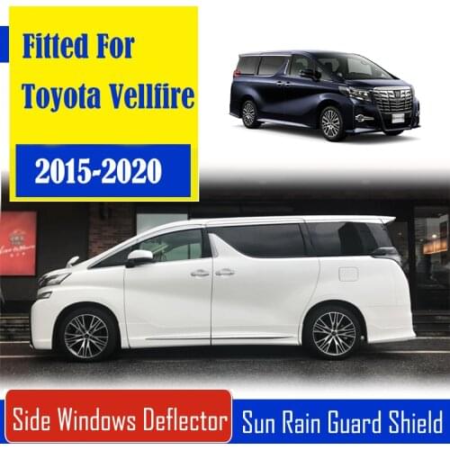 1 Set Chrome Side Vent Sun Shade Window Visors Rain Guard Deflectors For Toyota Vellfire 2015-2020