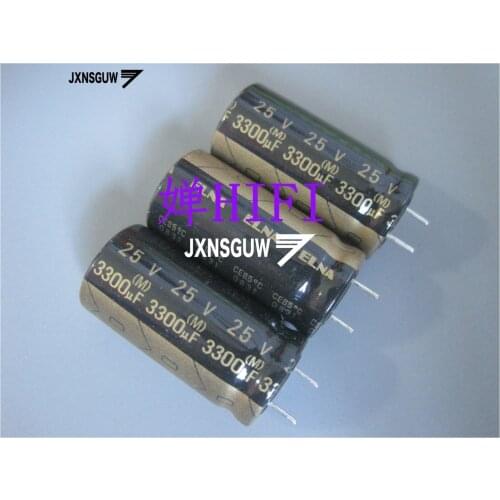 10PCS ELNA RFO 25V3300UF 16X31MM black gold Aluminum electrolytic capacitors 3300uF/25V 85 degrees 3300UF 25V