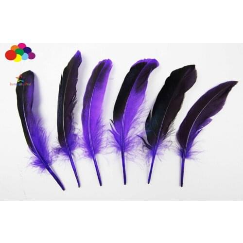 100 Pcs Natural Duck Feather Dyed Purple 10-15cm/4-6inch Diy Carnival Mask Headress Costume Crafts Accessories