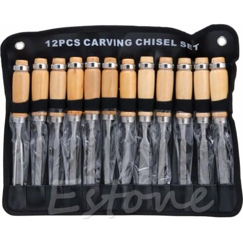 12Pcs/set Wood Carving Hand Chisel Woodworking Tool Set Woodworkers Gouges