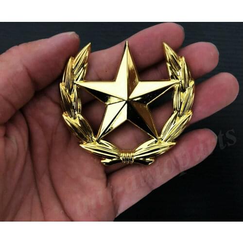 3D Metal Golden Pentagram Star CPC Car Trunk Window Emblem Badge Sticker Decal