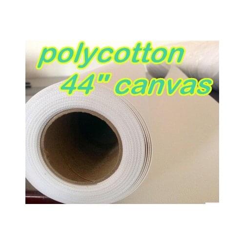 44"*18m Matte Waterbased Polyester Cotton Blend Waterproof Inkjet Printable Canvas
