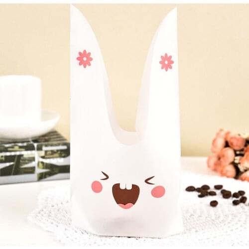 50pcs/lot Rabbit Gift Bags Cookie Plastic Bags&Candy Gift Bags For Kids Birthday Party Decoration Easter Party Decorations