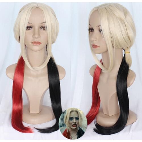 Anime 70CM Two-color Double Ponytail Suicide Wig Cosplay Party Movice All Members Assembled Task Force X Halloween Wigs