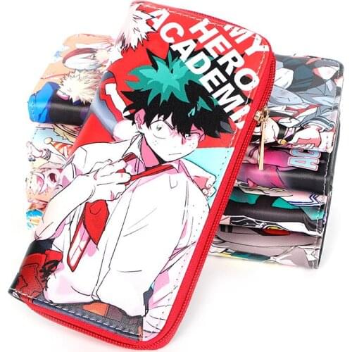 Anime My Boku no Hero Academia Midoriya Izuku Cosplay Wallet PU Long Short Card Holder Coin Purse Money Bag Gift