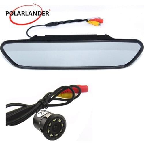 170 Degree Night Vision Auto DC 12V Car Interior Mirror Monitor 5 Inch TFT LCD Color Screen Rearview Camera Optional Video Input