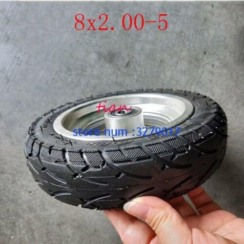 Free shipping 8X2.00-5 Tyres Tubeless Tires with alloy rims 8 inch wheel hub for Pocket Bike MINI Bike