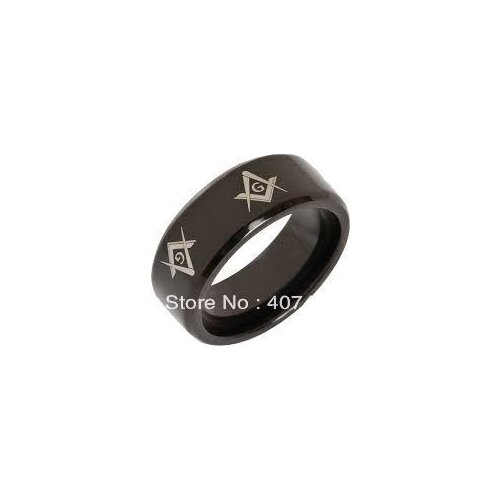 Free Shipping Cheap Price USA Canada UK Russia Brazil Hot Sales 8MM Beveled Black Mens Masonic Tungsten Wedding Ring Size 6-13