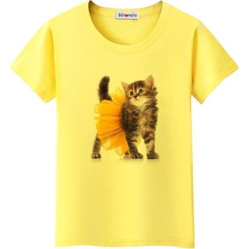 1 BGtomato lovely cat tshirt harajuku 3D t shirt women casual tops gothic women clothes 2019 haut femme cute cat streetwear