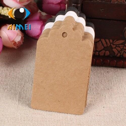 100Pcs 3X5Cm Wave Head Blank Kraft Paper Hang Tags For Bake Blank Wishes Cards For Handmade Paper Swing Labels Gift Price Listst