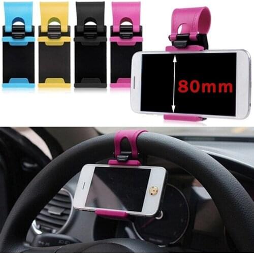 Car Steering Wheel Car Phone Holder Stand GPS Navigation Drive Bike Handlebar Clip Mount Bunt Bracket for IPhone Samsung Xiaomi